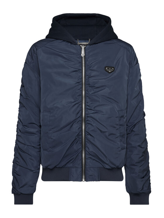 PHILIPP PLEIN PHILIPP PLEIN Vatovaná bunda 23011 Modrá Regular Fit
