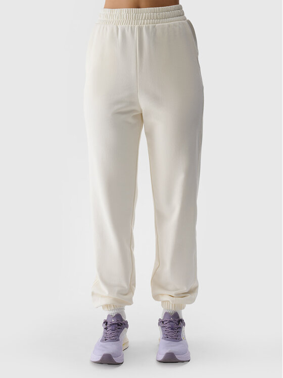 4F 4F Spodnie dresowe EASY WEAR Biały Regular Fit
