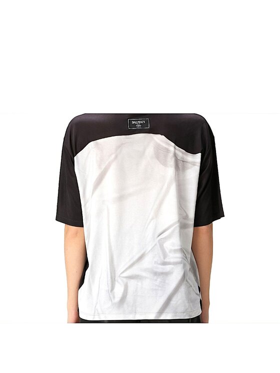 Balmain Balmain T-shirt EF1EG110G Nero Regular Fit