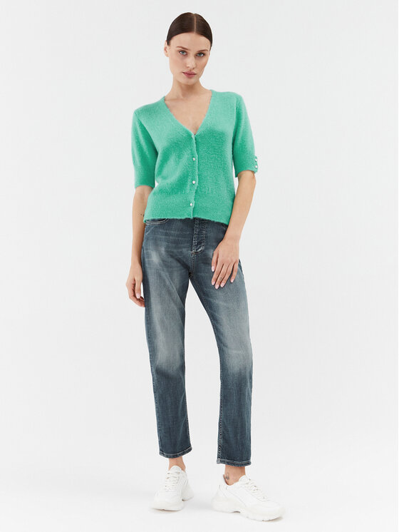 Please Please Kardigán M734723332 Zöld Regular Fit