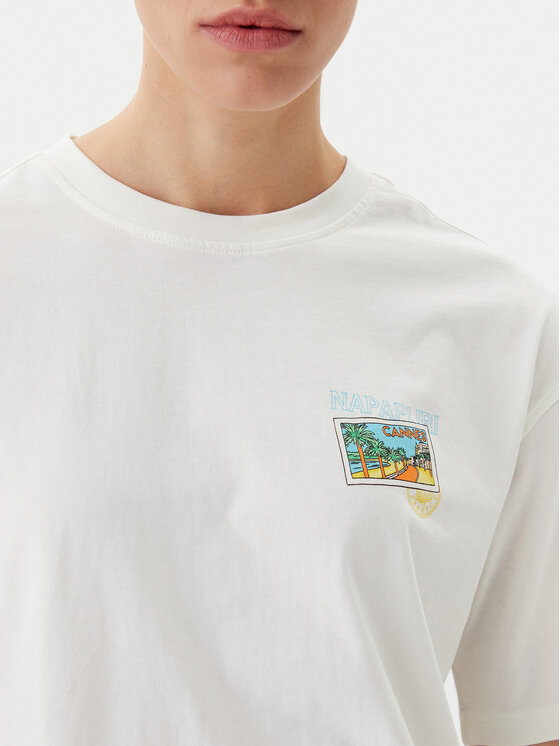 Napapijri Napapijri T-shirt S-Nice NP0A4IG4 Écru Regular Fit