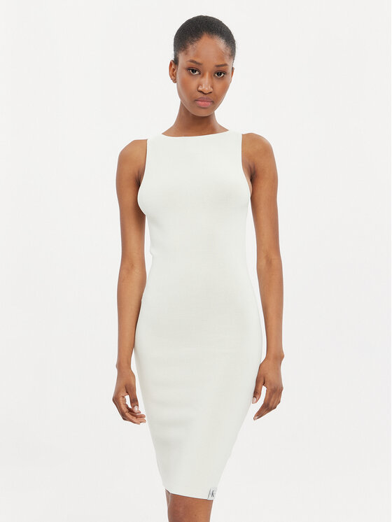 White dress calvin klein online