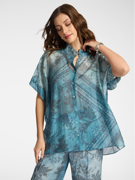 Elena Mirò Elena Mirò Blusa 2004E000348N001 Turchese Regular Fit