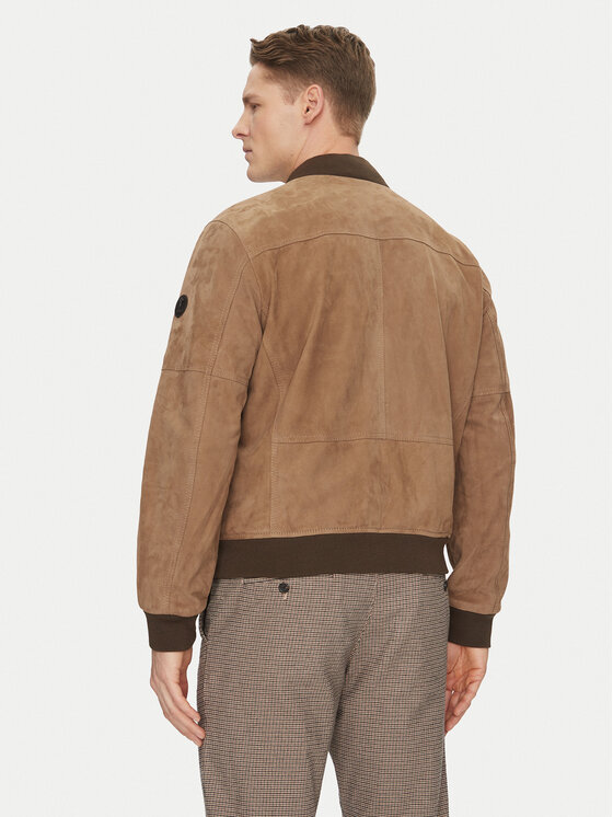 JOOP! JOOP! Kurtka skórzana 17 Pios 80000774 Beżowy Regular Fit