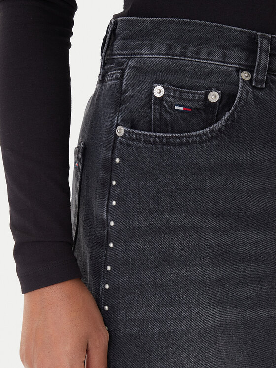 Tommy Jeans Tommy Jeans Fustă de blugi Layla DW0DW21576 Negru Regular Fit
