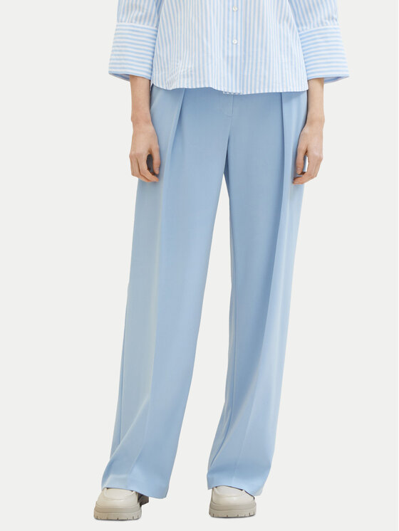 Tom Tailor Tom Tailor Kalhoty z materiálu 1040686 Světle modrá Wide Leg