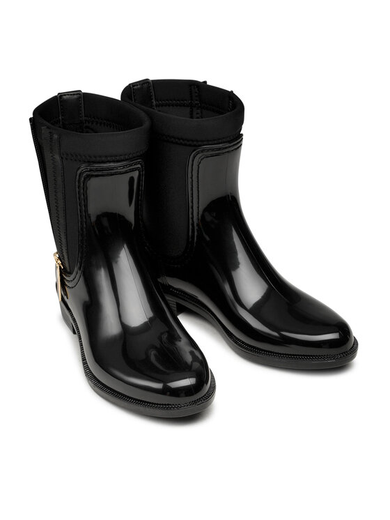 Tommy Hilfiger Tommy Hilfiger Holínky Corporate Zipper Rainboot FW0FW06000 Černá