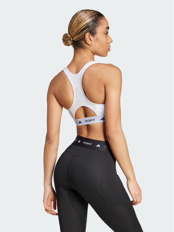 adidas adidas Biustonosz sportowy TECHFIT Biały