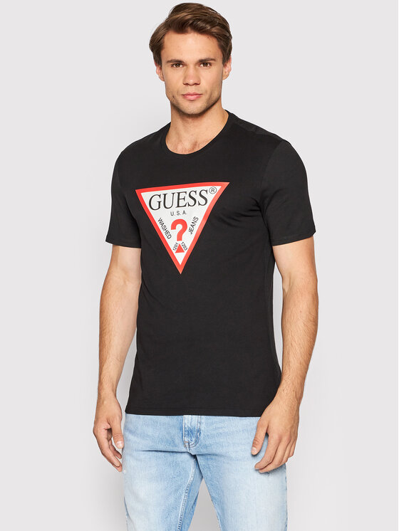 Guess T-krekls M2YI71 I3Z11 Melns Slim Fit