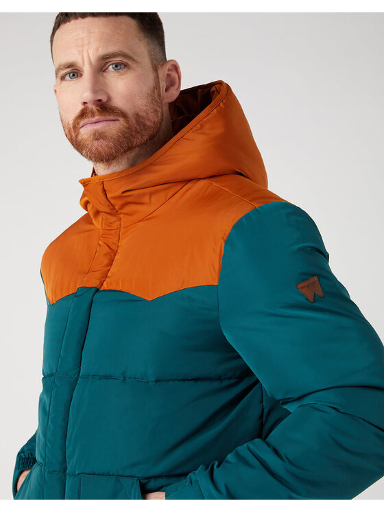 Wrangler Wrangler Kurtka zimowa PUFFER JACKET Zielony Regular Fit
