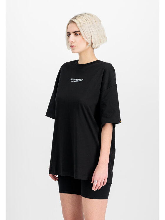 Alpha Industries Alpha Industries T-Shirt Studio Edition Backprint T-Shirt Women Czarny Loose Fit