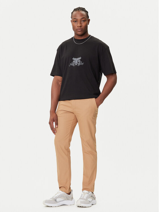 HUGO HUGO Marškinėliai Duarms 50542817 Juoda Oversize