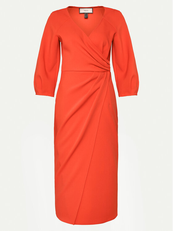 Nissa Nissa Cocktail obleka RZ14824 Oranžna Regular Fit