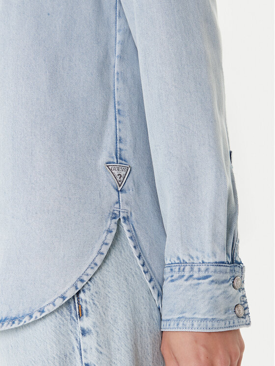Guess Guess Jeans srajca W5YH33 D4N61 Modra Regular Fit