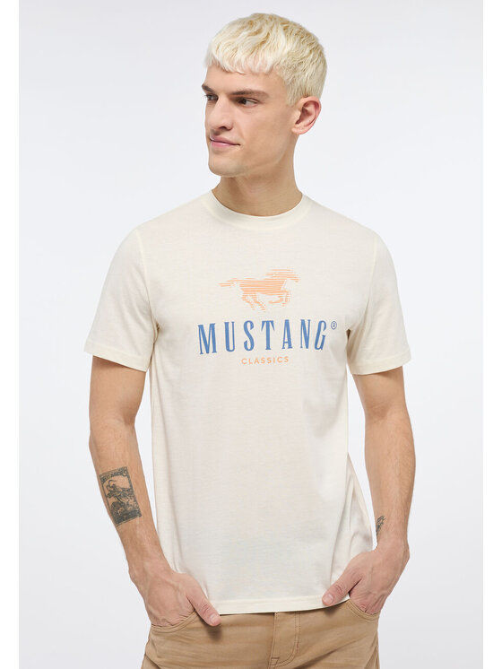 Mustang Mustang T-shirt ALEX C PRINT Bianco Regular Fit