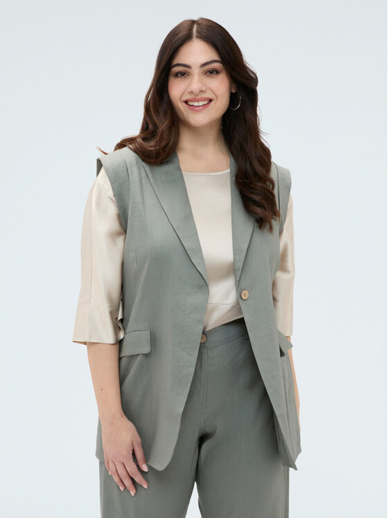 Fiorella Rubino Fiorella Rubino Gilet L001L000075N035 Verde Regular Fit