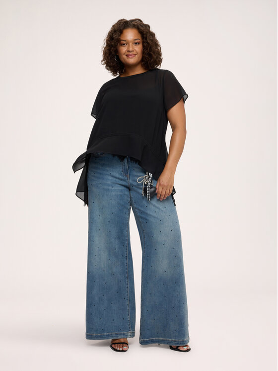 Fiorella Rubino Fiorella Rubino Bluzka 2122T002508N033 Czarny Over Fit