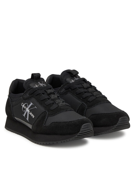 Calvin Klein Jeans Calvin Klein Jeans Laisvalaikio batai Runner Sock Laceup Ny-Lth Wn YW0YW00840 Juoda