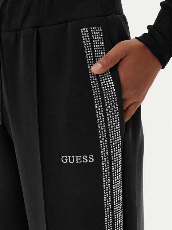 Guess Guess Melegítő alsó V6RB01 KCAY2 Fekete Regular Fit