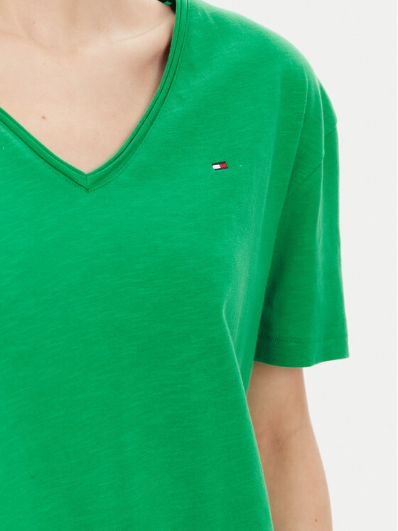 Tommy Hilfiger Tommy Hilfiger Tricou WW0WW43901 Verde Relaxed Fit