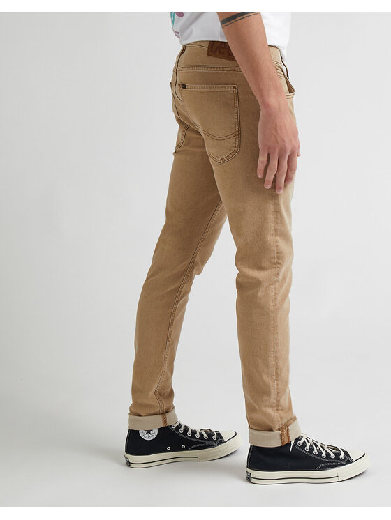 Lee Lee Jeansy LUKE Beżowy Slim Fit