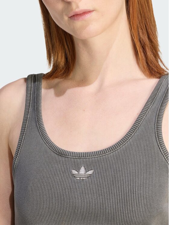 adidas adidas Top essentials linear tank Czarny Slim Fit