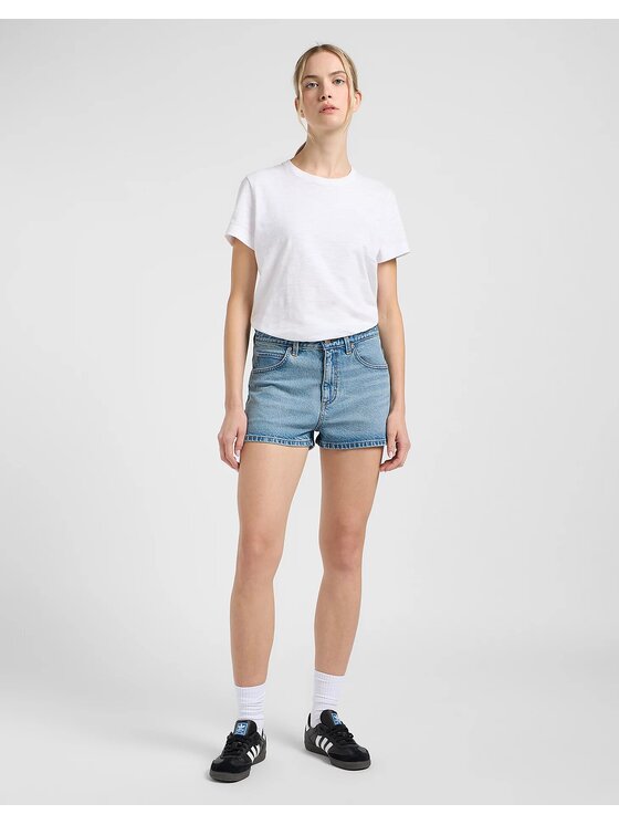 Lee Lee Szorty jeansowe RIDER SHORT 2IN Niebieski Regular Fit