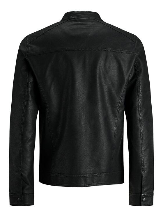 Jack & Jones Jack & Jones Bunda z imitácie kože 12182461 Čierna Regular Fit