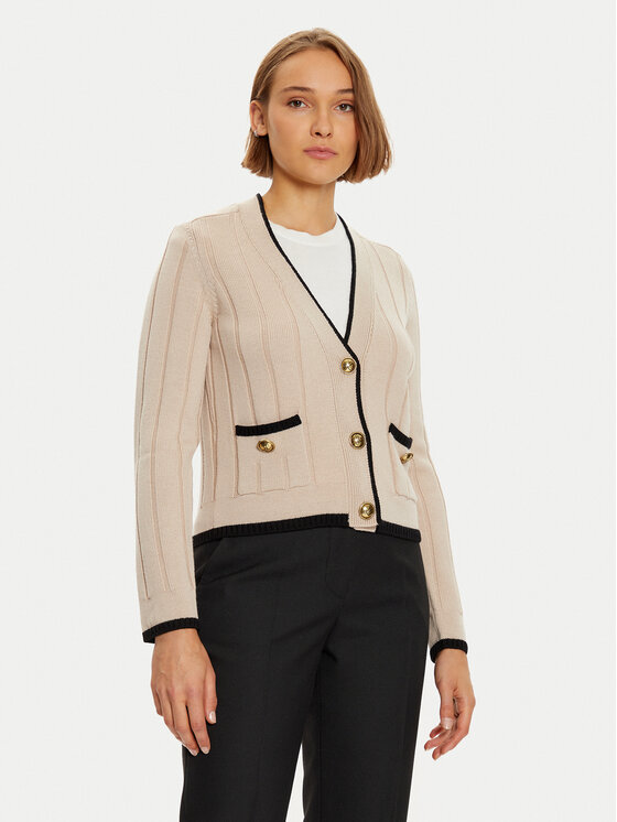 Luisa Spagnoli Luisa Spagnoli Cardigan Mozione 58437 Bej Regular Fit