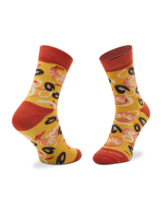 Rainbow Socks Lot de 4 paires de chaussettes hautes unisexe Pizza Socks Box  Italiana/Seafood/Pepperoni Rouge