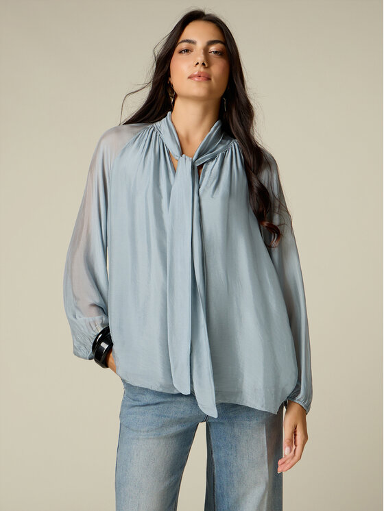 Oltre Oltre Bluzka 2060J000835N025 Turkusowy Regular Fit