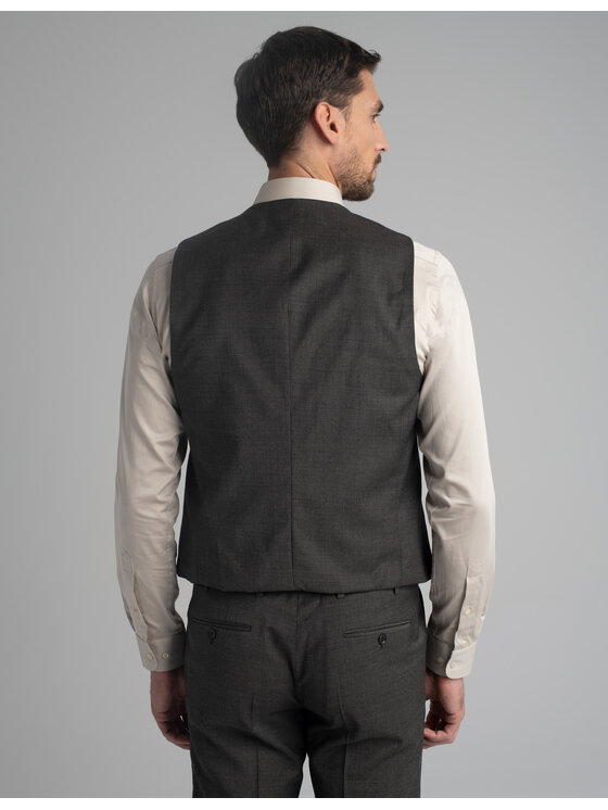 Borgio Borgio Kamizelka garniturowa Pertosa Brązowy Slim Fit