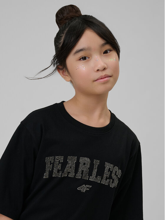 4F 4F T-Shirt SHINE ACADEMY Czarny Regular Fit