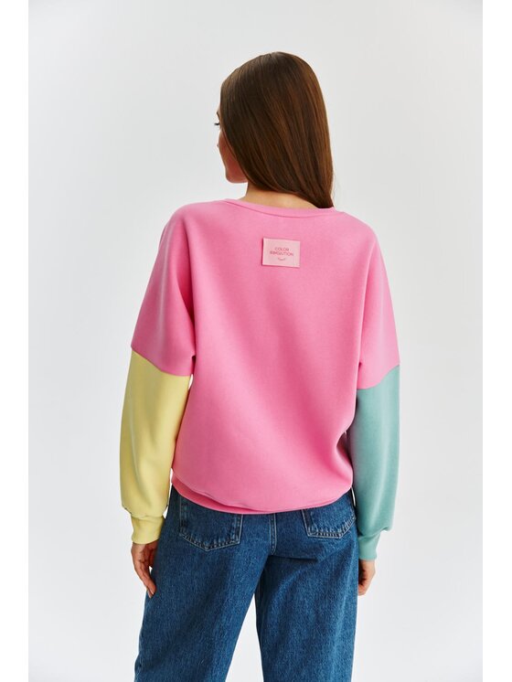 NAOKO NAOKO Mikina Colorful Candy Ružová Oversize