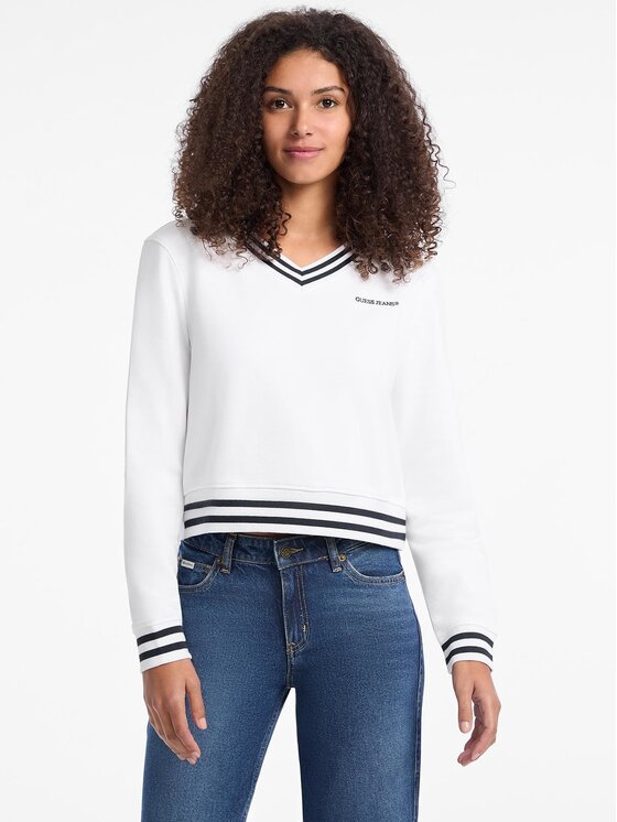 Guess Jeans Guess Jeans Majica dugih rukava 176101 Bijela Classic Fit