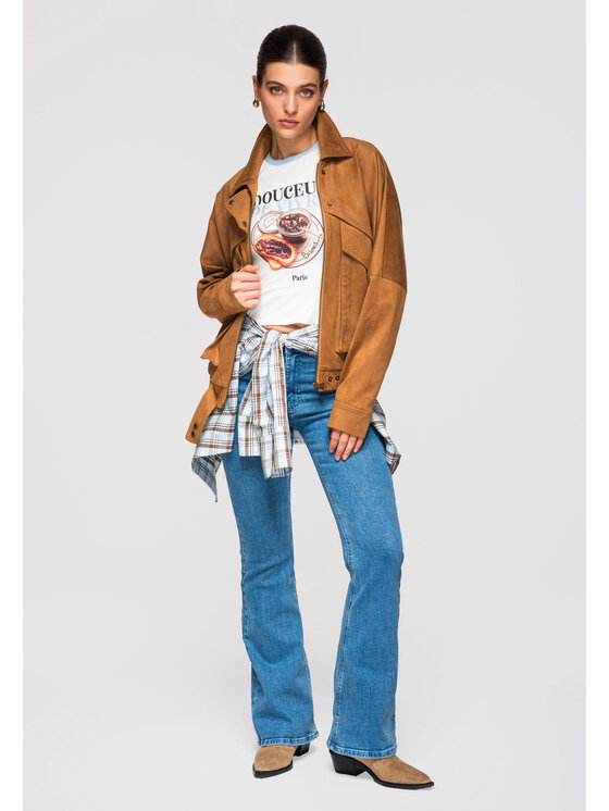 Ombre Ombre Kurtka bomber OW-JAFL-0122 Miedziany Regular Fit