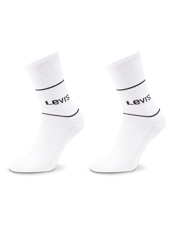 Set de 2 perechi de șosete lungi unisex Levi's® 701210567 White