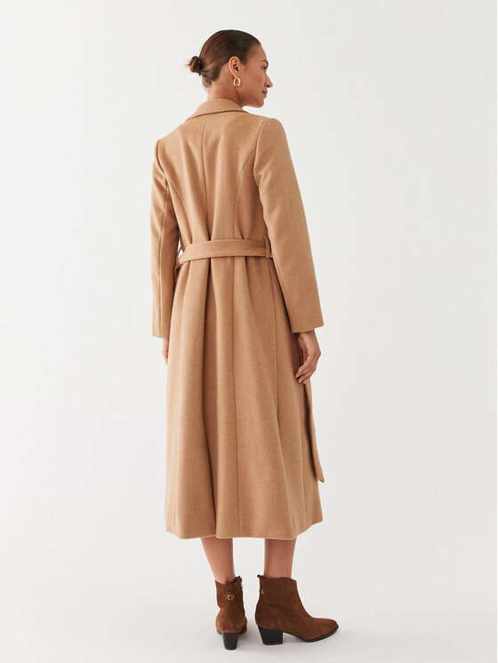 Guess Guess Μάλλινο παλτό Diamante W2BL0P WF0D0 Μπεζ Regular Fit