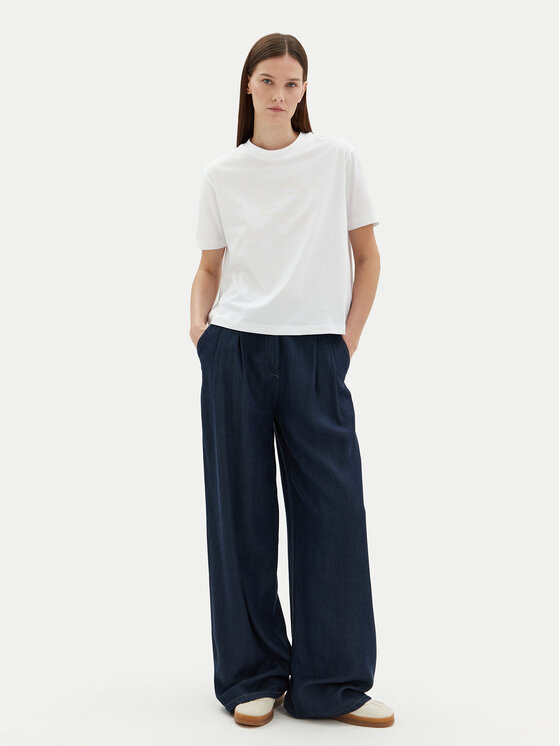 Tommy Hilfiger Tommy Hilfiger Tricou WW0WW45525 Alb Relaxed Fit