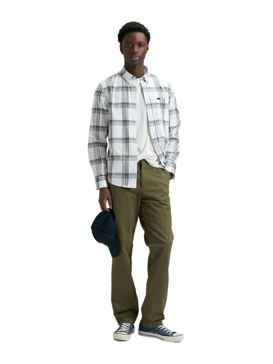 Lee Lee Koszula 112376563 Zielony Regular Fit