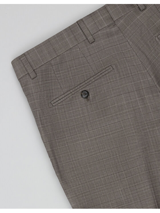 Borgio Borgio Spodnie garniturowe Malgrate_br Brązowy Slim Fit
