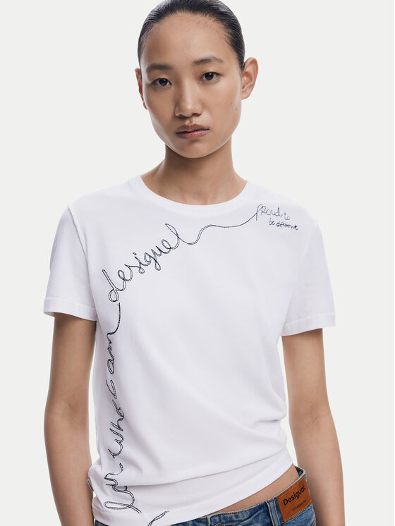 Desigual Desigual T-shirt Charly 25WWTK08 Bianco Regular Fit