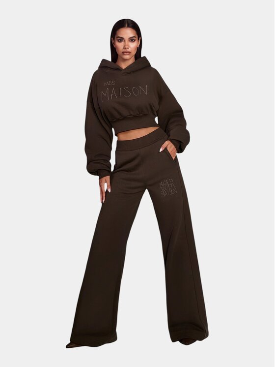 MADE BY SOCIETY MADE BY SOCIETY Kurtka anorak CROPPED Hoodie - H27519 Brązowy Basic Fit