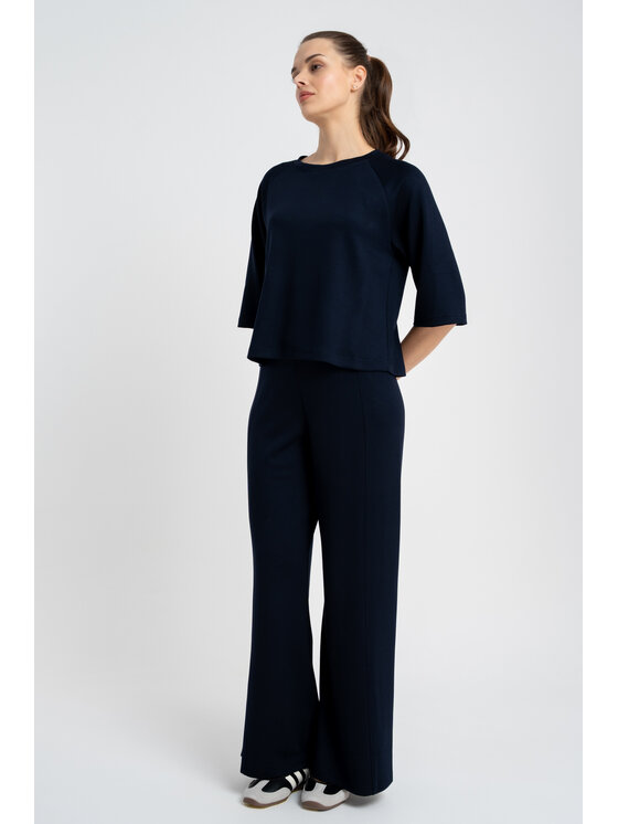 CLICK CLICK Blúzka 10-6693 Tmavomodrá Boxy Fit