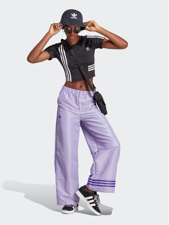 adidas adidas Spodnie dresowe Wide Leg Tracksuit Bottoms IC5443 Fioletowy
