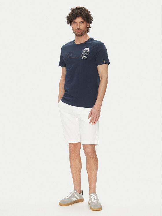 La Martina La Martina T-shirt Algernon MAR300 JS206 Tamnoplava Regular Fit