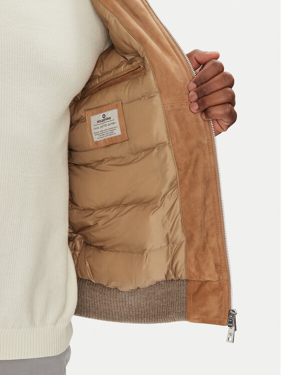 Milestone Milestone Кожено яке MSNicolas 531628 60690 Бежов Regular Fit