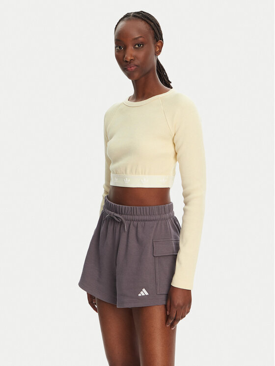 adidas adidas Bluză Ribbed JD0013 Bej Slim Fit