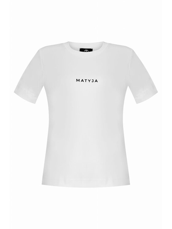 Magda Matyja Magda Matyja T-Shirt RAYA T-SHIRT WHITE Biały Slim Fit
