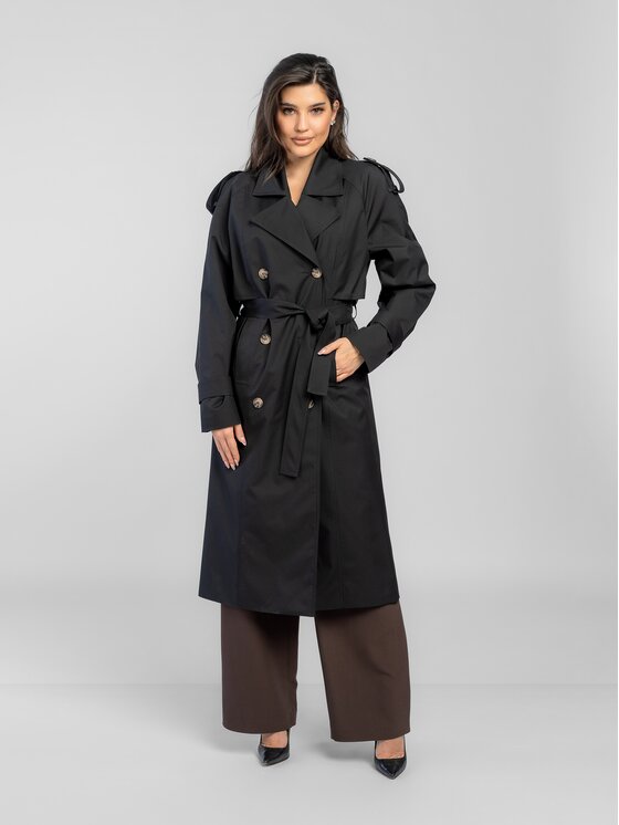 Salme Salme Trenčkot Amanda 2.0 Černá Regular Fit